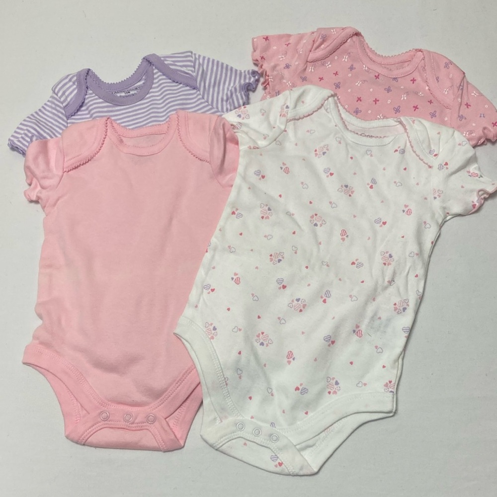 NWOT Faded Glory Pink and Purple One Piece Bodysuits with Snap Closure